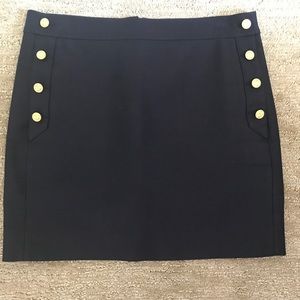 J. Crew Navy Sailor Skirt with Gold Anchor Buttons